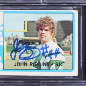 Jets John Riggins Authentic Signed 1972 Topps #13 Card Auto 10! BAS Slabbed