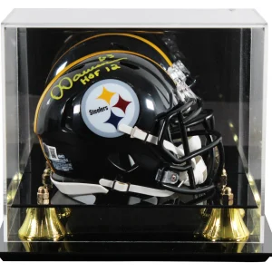 Steelers Dermontti Dawson "HOF 12" Signed Speed Mini Helmet W/ Case BAS Witness