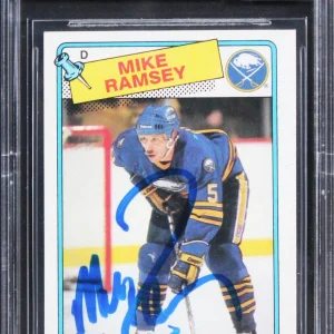 Sabres Mike Ramsey Signed 1988 Topps #133 Card Auto Graded 10! BAS Slabbed