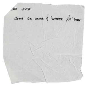 Stevie Ray Vaughan Authentic 4.75x5 Napkin w/ Handwritten Lyrics BAS #AE13212