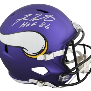 Vikings Fran Tarkenton "HOF 86" Signed F/S Speed Rep Helmet w/ Silver Sig BAS W