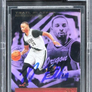 Blazers Norman Powell Signed 2020 Panini Illusions #15 Card Auto 10! BAS Slabbed