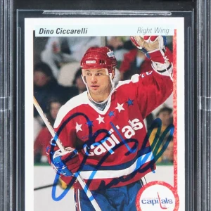 Capitals Dino Ciccarelli Signed 1990 Upper Deck #76 Card Auto 10! BAS Slabbed