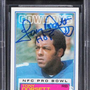 Cowboys Tony Dorsett "HOF" Signed 1983 Topps #46 Card Auto Grade 10! BAS Slabbed