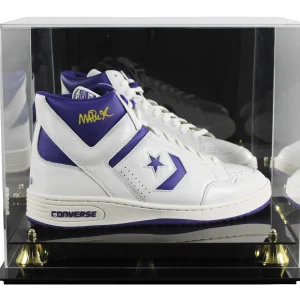 Lakers Magic Johnson Signed Right P&W Converse Weapon Shoe W/ Case BAS Witness 3