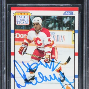 Flames Sergei Makarov Authentic Signed 1990 Score #329 Card BAS Slabbed