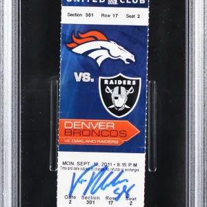 Broncos Von Miller "NFL Debut" Signed 2011 Full Ticket Stub Auto 10 PSA Slab 1