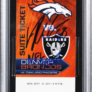 Broncos Von Miller Signed 2011 Full Ticket Stub Graded EX 5 Auto 10 PSA/DNA Slab