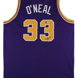 LSU Shaquille O'Neal Authentic Signed Purple Pro Style Jersey BAS Witnessed 2