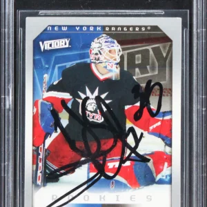 Rangers Henrik Lundqvist Signed 2005 Upper Deck V #288 Rookie Card BAS Slabbed