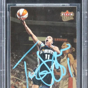 Teresa Weatherspoon Signed 2002 Ultra WNBA Gold Medallion #18 Card BAS Slabbed