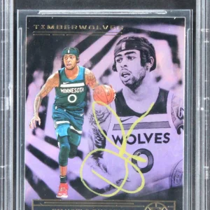 Timberwolves D'Angelo Russell Signed 2020 Panini Illusions #93 Card BAS Slabbed