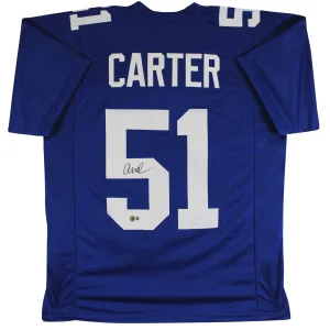 Abdul Carter Authentic Signed Blue Pro Style Jersey Autographed BAS Witnessed