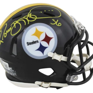 Steelers Jerome Bettis Authentic Signed Black Speed Mini Helmet BAS Witnessed