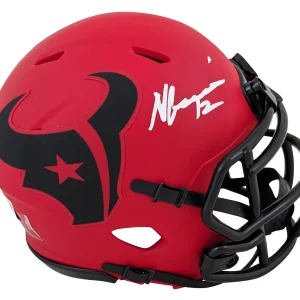 Texans Nico Collins Authentic Signed Rave Speed Mini Helmet BAS Witnessed