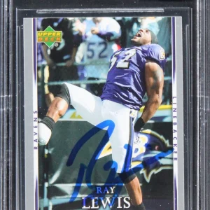 Ravens Ray Lewis Signed 2007 UD First Edition #10 Card Auto Mint 10! BAS Slabbed