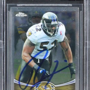 Ravens Ray Lewis Signed 2012 Topps Chrome #121 Card Auto Graded 10! BAS Slabbed
