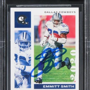 Cowboys Emmitt Smith Signed 2020 Panini Chronicles #28 Card Auto 10! BAS Slabbed