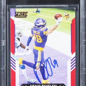 Vikings Adam Thielen Authentic Signed 2021 Score Red #152 Card BAS Slabbed