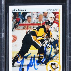 Penguins Joe Mullen Authentic Signed 1990 Upper Deck #423 Card BAS Slabbed