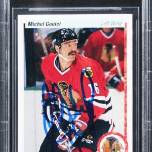 Blackhawks Michel Goulet Authentic Signed 1990 Upper Deck #133 Card BAS Slabbed