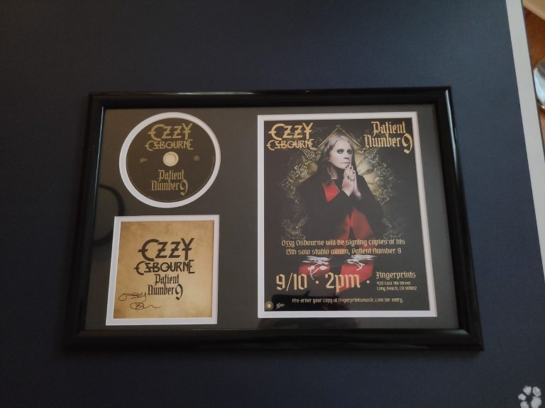 OZZY OSBOURNE signed PATIENT NUMBER 9 Framed & Matted CD Booklet