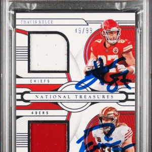 Travis Kelce & George Kittle Signed 2022 NT GC Mat #TETD Card Grade 9 PSA Slab 2