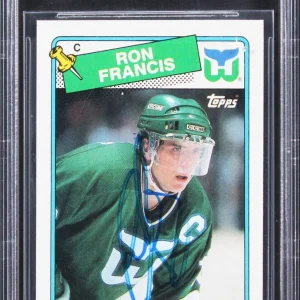 Whalers Ron Francis Authentic Signed 1988 Topps #52 Card BAS Slabbed