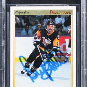 Penguins Bryan Trottier Authentic Signed 1990 OPC Premier #121 Card BAS Slabbed
