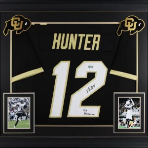 Colorado Travis Hunter "24 HT" Signed Black Pro Style Framed Jersey BAS Witness