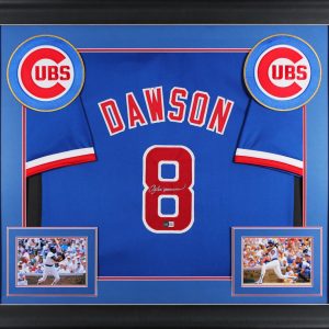 Andre Dawson Authentic Signed Blue Pro Style Framed Jersey BAS Witnessed