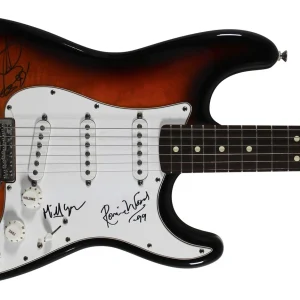 Rolling Stones (4) Jagger, Richards, Wood & Watts Signed Fender Guitar BAS LOA