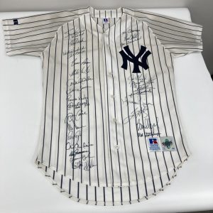 1998 New York Yankees Team Signed World Series Jersey Derek Jeter PSA DNA COA