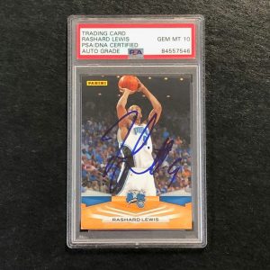 2009-10 Panini #139 Rashard Lewis Signed Card AUTO 10 PSA/DNA Slabbed Magic