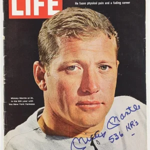1965 Mickey Mantle "536 HR's" Signed Life Magazine PSA DNA Graded GEM MINT 10