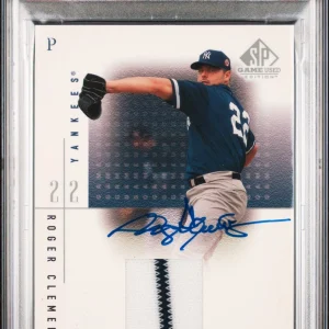 2001 SP Game-Used Authentic Fabric #RC Roger Clemens signed card PSA A Auto 10
