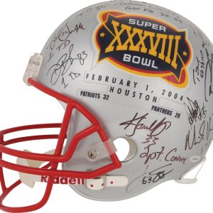2003 New England Patriots Super Bowl Champs Team Signed Helmet Tom Brady PSA DNA