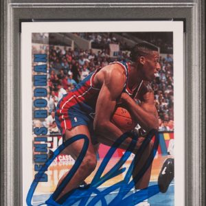 1992 Hoops #66 Dennis Rodman signed card PSA A Auto A