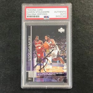 1997-98 Upper Deck #123 DAMON STOUDAMIRE Signed Card AUTO PSA Slabbed Raptors