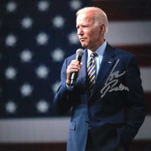 President Joe Biden Signed Autograph 8x10 Photo with American Flag - JSA COA