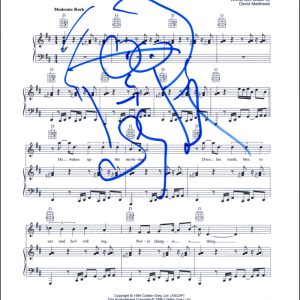 Stefan Lessard Signed Autograph Dave Matthews Band Sheet Music w/ Art Sketch