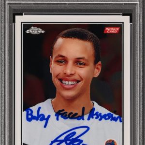 2009 Topps Chrome #101 Stephen Curry signed card PSA 8 Auto 10
