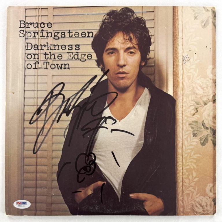 Bruce Springsteen Signed Autograph Edge of Town Album w/ Guitar Sketch ...