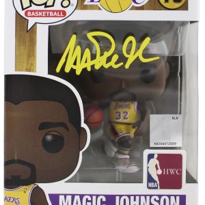 Lakers Magic Johnson Signed NBA HWC #78 Funko Pop Vinyl Figure w/ Yellow Sig BAS