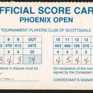 Mark Calcavecchia & Lanny Wadkins Signed 95 Phoenix Open Score Card BAS #AD97805