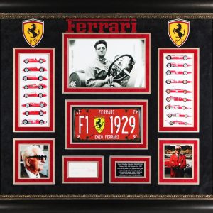 Enzo Ferrari Authentic Signed & Framed 3x5.5 Card Autographed BAS #AE13627