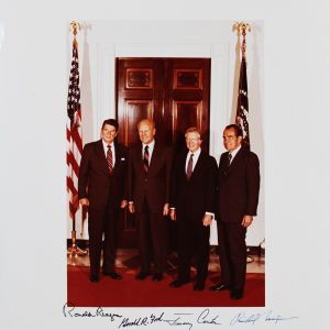Gerald Ford, Jimmy Carter, Richard Nixon & Ronald Reagan Signed 11x14 Photo BAS