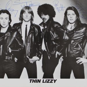 Thin Lizzy (4) Lynott, Gorham, White & Downey Signed 8x10 Photo BAS #AE13644