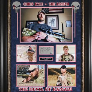 Chris Kyle Authentic Signed & Framed Cut Signature Autographed BAS #AE13648