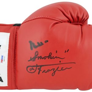 Muhammad Ali & Joe Frazier Signed Red Everlast Boxing Glove PSA/DNA #6A62547